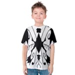 Black Silhouette Artistic Hand Draw Symbol Wb Kids  Cotton T-Shirt
