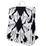 Black Silhouette Artistic Hand Draw Symbol Wb Flap Top Backpack