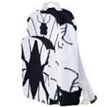 Black Silhouette Artistic Hand Draw Symbol Wb Double Compartment Backpack