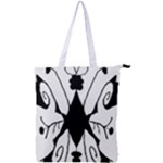 Black Silhouette Artistic Hand Draw Symbol Wb Double Zip Up Tote Bag