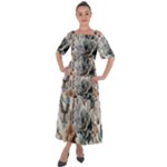 Vintage Floral Elegance Shoulder Straps Boho Maxi Dress 