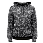 Rebel Life: Typography Black and White Pattern Women s Pullover Hoodie