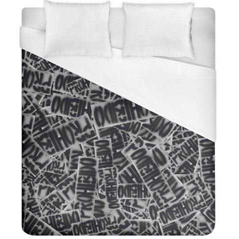 Rebel Life: Typography Black and White Pattern Duvet Cover (California King Size) from ZippyPress