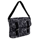 Rebel Life: Typography Black and White Pattern Buckle Messenger Bag