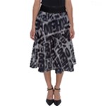 Rebel Life: Typography Black and White Pattern Perfect Length Midi Skirt