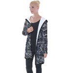 Rebel Life: Typography Black and White Pattern Longline Hooded Cardigan