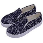 Rebel Life: Typography Black and White Pattern Kids  Canvas Slip Ons