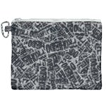 Rebel Life: Typography Black and White Pattern Canvas Cosmetic Bag (XXL)