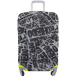 Rebel Life: Typography Black and White Pattern Luggage Cover (Large)