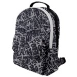 Rebel Life: Typography Black and White Pattern Flap Pocket Backpack (Small)