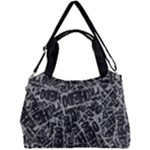 Rebel Life: Typography Black and White Pattern Double Compartment Shoulder Bag