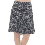 Rebel Life: Typography Black and White Pattern Fishtail Chiffon Skirt