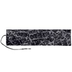 Rebel Life: Typography Black and White Pattern Roll Up Canvas Pencil Holder (L)