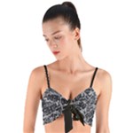 Rebel Life: Typography Black and White Pattern Woven Tie Front Bralet