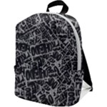 Rebel Life: Typography Black and White Pattern Zip Up Backpack