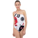 Cat Little Ball Animal Classic One Shoulder Swimsuit