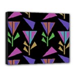 Abstract Pattern Flora Flower Canvas 14  x 11  (Stretched)