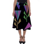 Abstract Pattern Flora Flower Perfect Length Midi Skirt