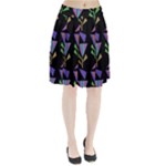 Abstract Pattern Flora Flower Pleated Skirt