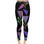 Abstract Pattern Flora Flower Inside Out Leggings