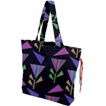 Abstract Pattern Flora Flower Drawstring Tote Bag