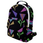 Abstract Pattern Flora Flower Flap Pocket Backpack (Small)