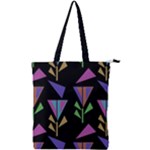 Abstract Pattern Flora Flower Double Zip Up Tote Bag