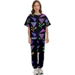 Abstract Pattern Flora Flower Kids  T-Shirt and Pants Sports Set