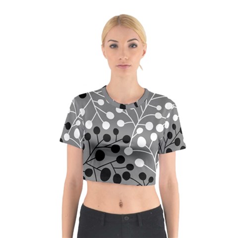 Abstract Nature Black White Cotton Crop Top from ZippyPress