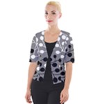 Abstract Nature Black White Cropped Button Cardigan