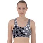 Abstract Nature Black White Back Weave Sports Bra