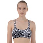 Abstract Nature Black White Line Them Up Sports Bra