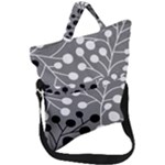 Abstract Nature Black White Fold Over Handle Tote Bag