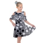 Abstract Nature Black White Kids  Shoulder Cutout Chiffon Dress