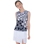 Abstract Nature Black White Women s Sleeveless Sports Top