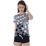 Abstract Nature Black White Short Sleeve Open Back T-Shirt
