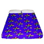 Abstract Background Cross Hashtag Fitted Sheet (Queen Size)