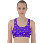 Abstract Background Cross Hashtag Back Weave Sports Bra