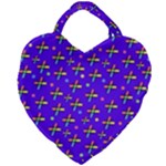 Abstract Background Cross Hashtag Giant Heart Shaped Tote