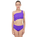 Abstract Background Cross Hashtag Spliced Up Two Piece Swimsuit