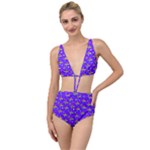 Abstract Background Cross Hashtag Tied Up Two Piece Swimsuit
