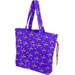 Abstract Background Cross Hashtag Drawstring Tote Bag