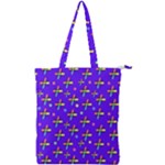 Abstract Background Cross Hashtag Double Zip Up Tote Bag