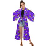 Abstract Background Cross Hashtag Maxi Kimono