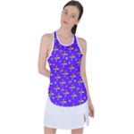 Abstract Background Cross Hashtag Racer Back Mesh Tank Top