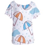 Rain Umbrella Pattern Water Women s Oversized T-Shirt