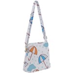 Rain Umbrella Pattern Water Zipper Messenger Bag