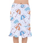 Rain Umbrella Pattern Water Short Mermaid Skirt