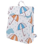 Rain Umbrella Pattern Water Flap Top Backpack