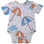 Rain Umbrella Pattern Water Baby Short Sleeve Bodysuit